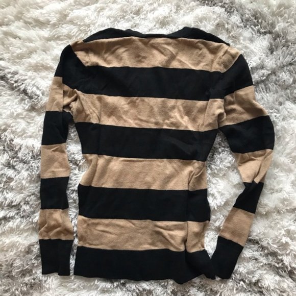 Ann Taylor LOFT Black Beige Knit Sweater - Picture 3 of 4